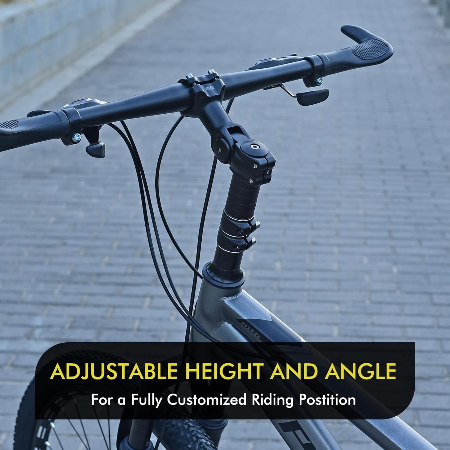Adjustable Bike Stem Riser, Bike Handlebar Extender Set 31.8Mm 60° for Mountain