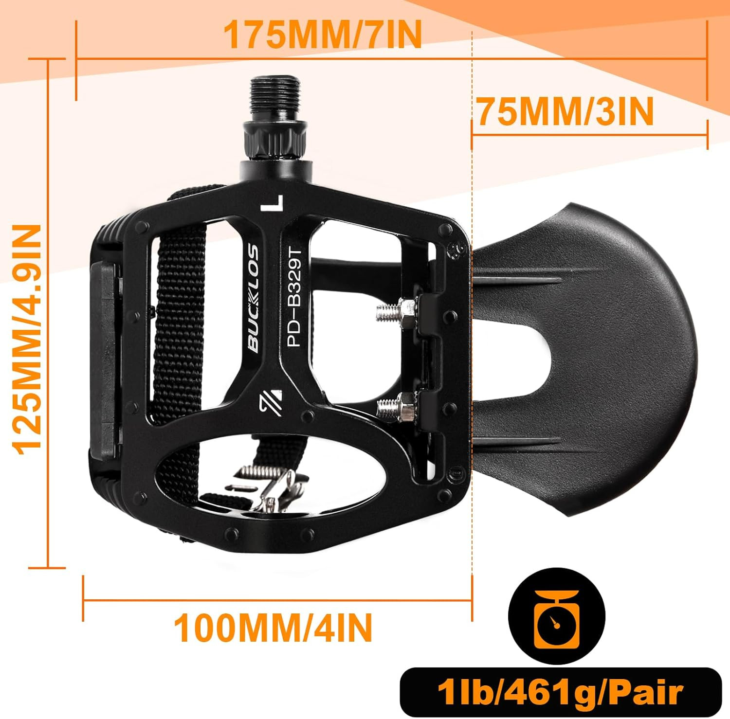 Bike Pedals with Toe Cages and Straps – Bicycle Toe Clips Cage Compatible with R