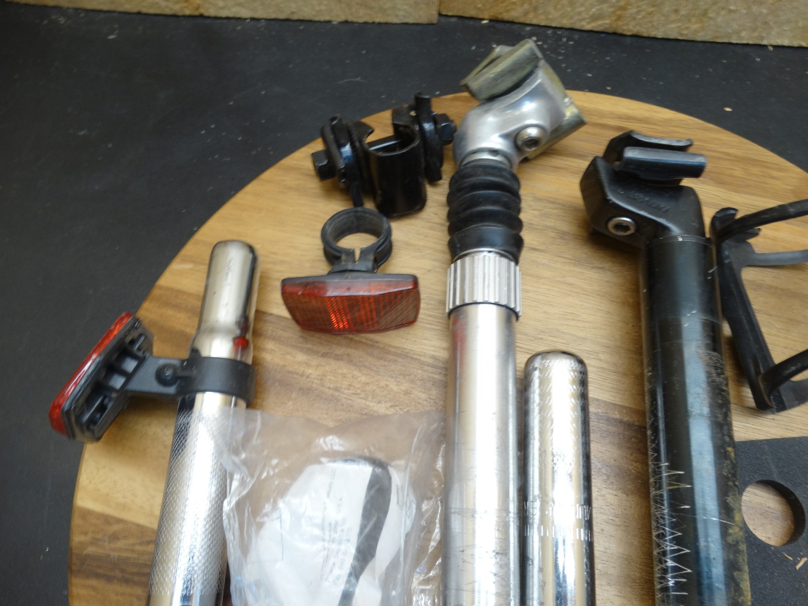 Lot of Assorted Bicycle Seat Posts & Other Parts
