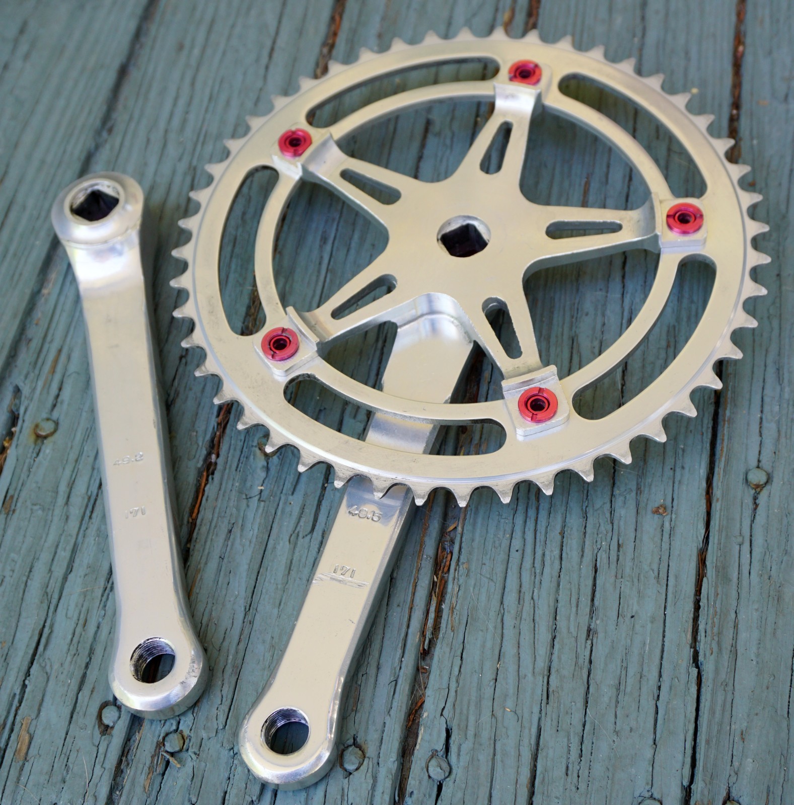 Sugino Mighty Competition Crankset BMX Crank Super Maxy Campagnolo Red Dust Caps