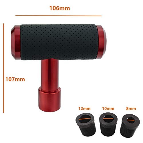 Shifter Knob, Gear Shifting Lever Stick Shift Handle Head Type T Gear Red