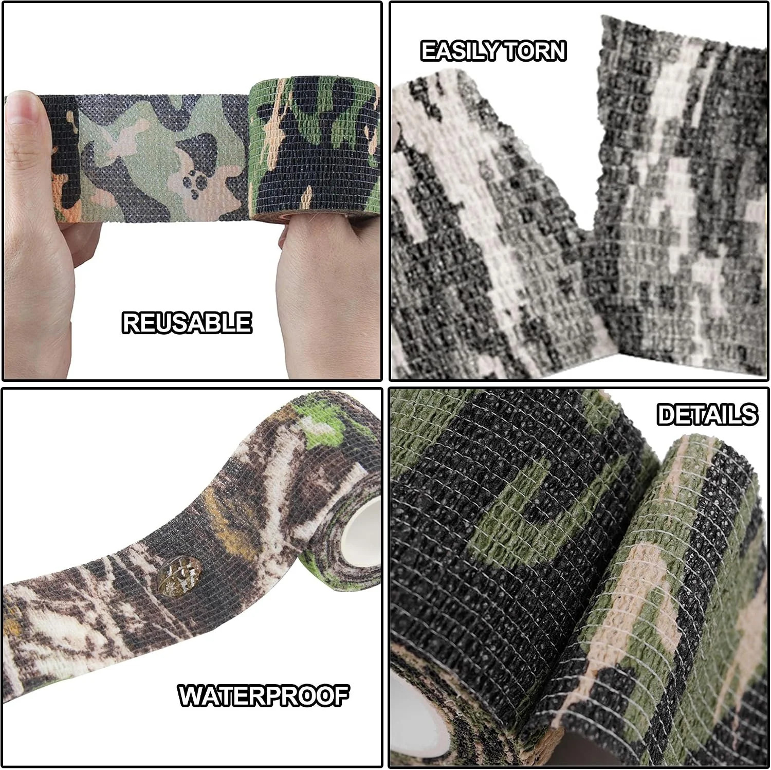 Gun Grip Tape, 6 Pack 2 Inch x 5 Yards Goon Tactical Tape for Guns, Handgun, Pis