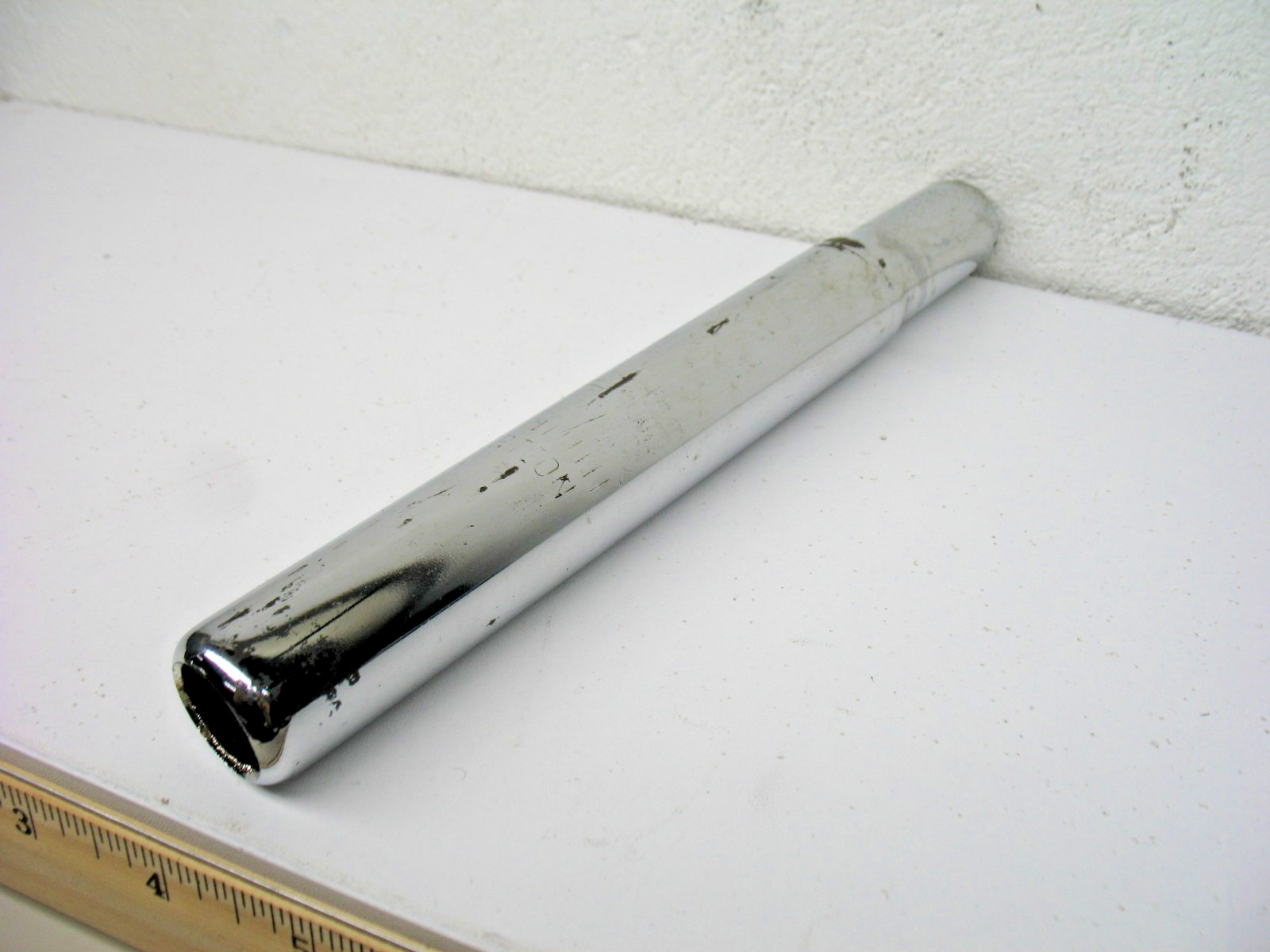 Chrome/Silver Steel Seat Post from a 16″ RoyalBaby Star Bicycle 25.4 – Used