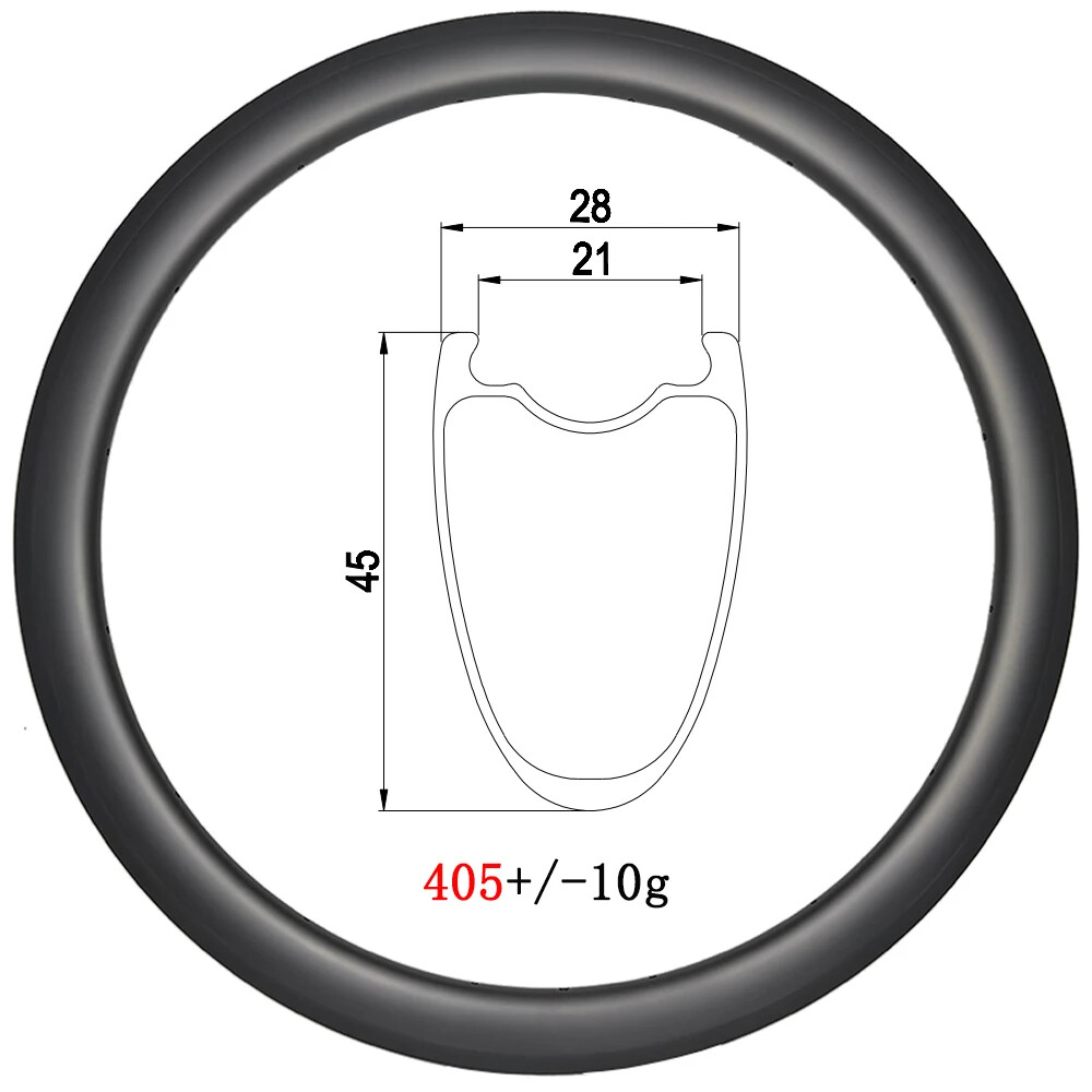 700C UD 3K 12K Carbon Rim for Road Bike Disc Brake Clincher Tubeless 20-36 Holes