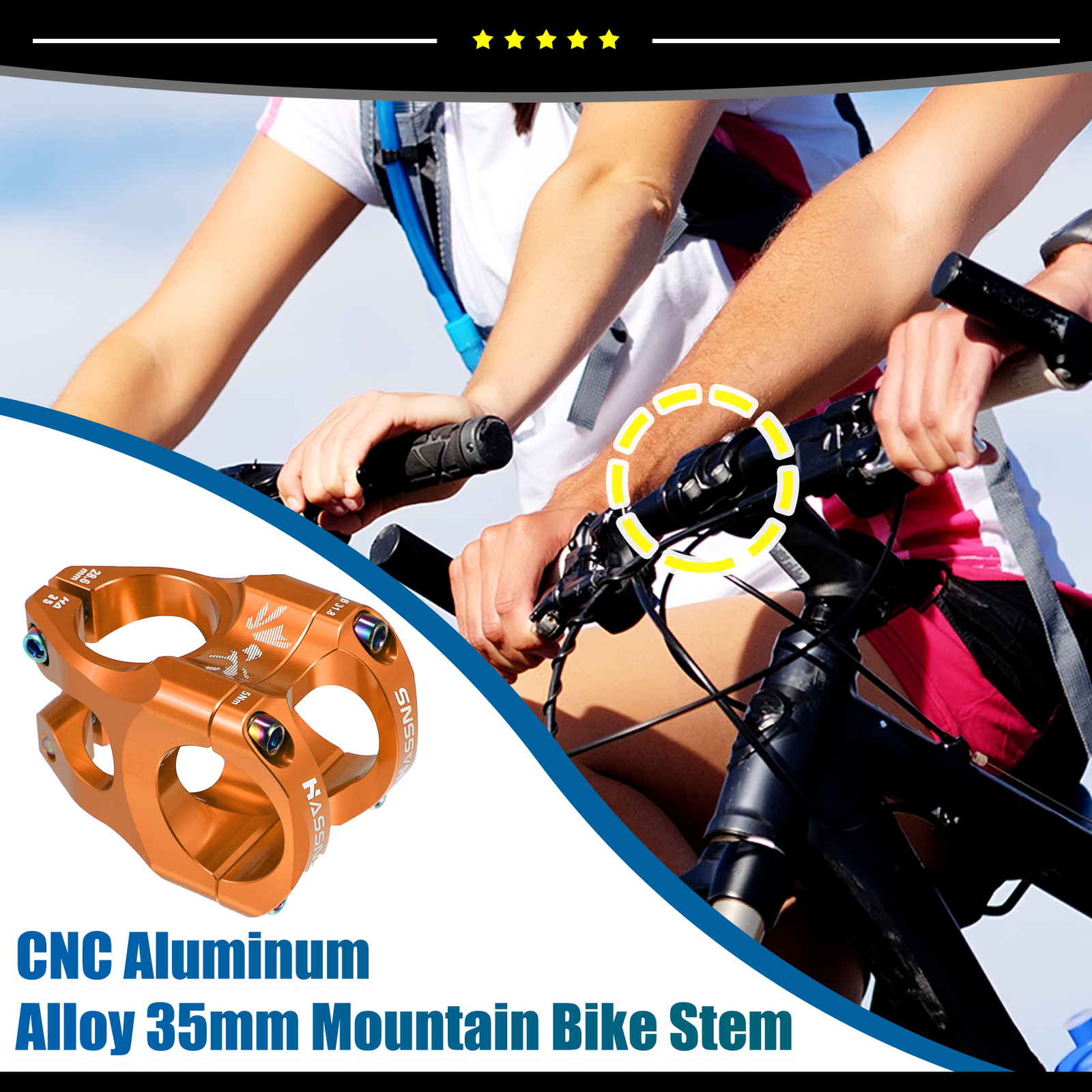 Piece of 1 CNC Aluminum Alloy 35mm Mountain Bike Stem for Most Bicycle Road Bike