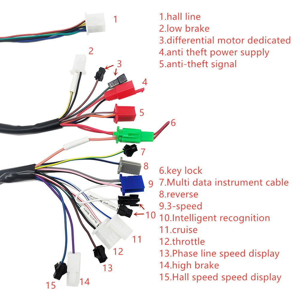 Electric Bicycle Brushless Controller 36V 48V 60V 72V 1500W Sine Wave Scooter