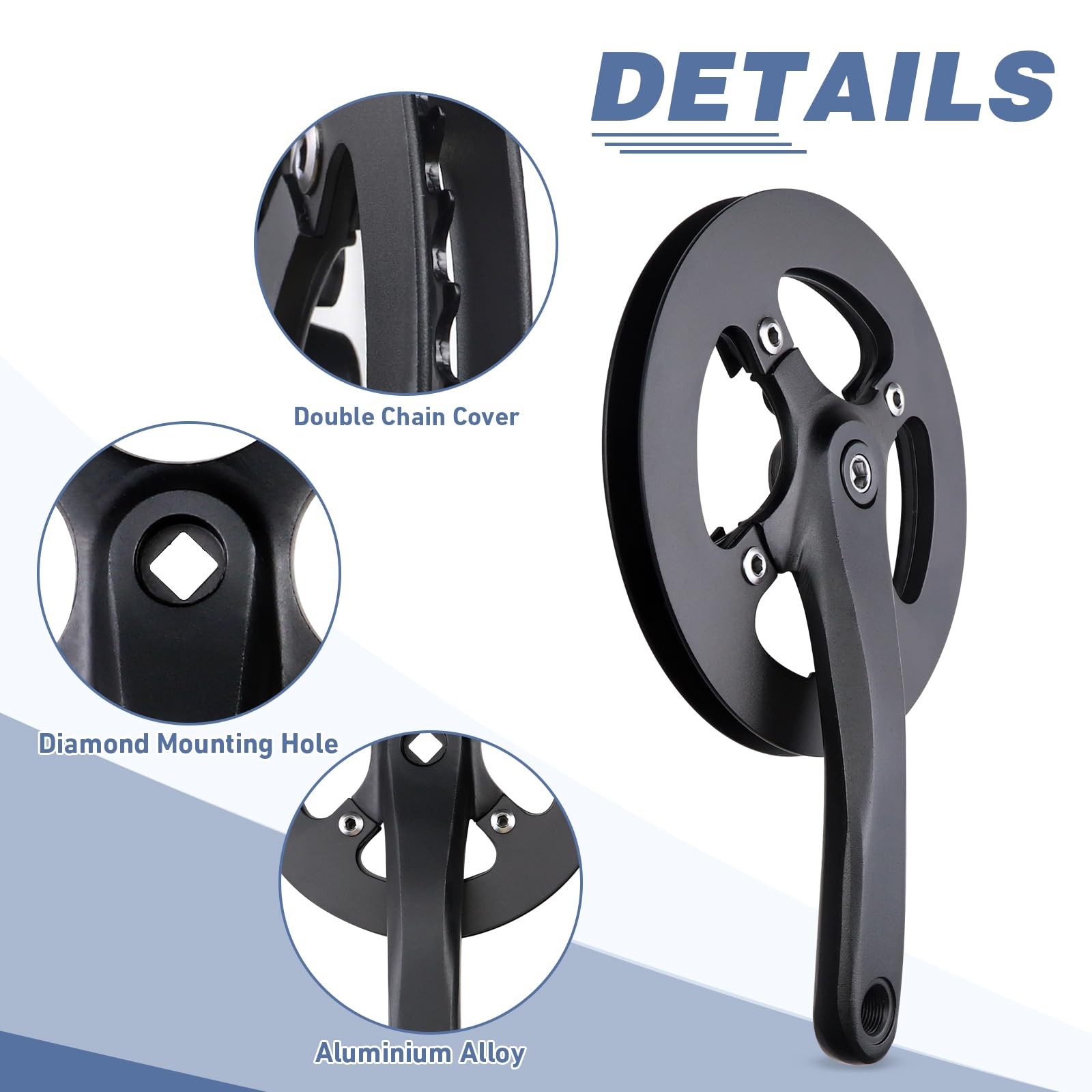 «42T Crankset with Alloy Cover, 170mm Arm for Single Speed & 6/7/8 Speed Bikes»