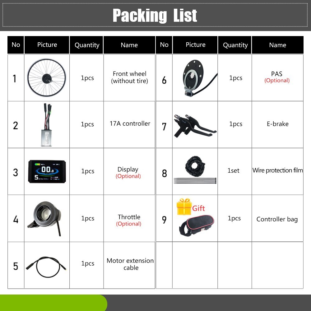 Electric Bike Motor Conversion Kit 36V 48V 350W Rear Rotate Wheel Motor Wheel