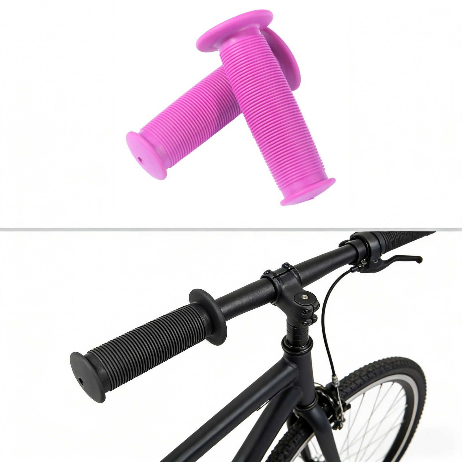 For Motorcycle Bicycle Scooter Pink Handlebar Cover Soft Rubber