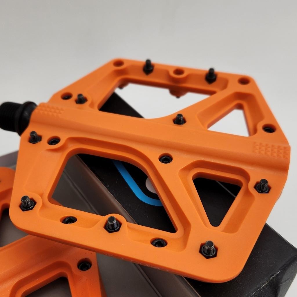 Crank Brothers Stamp 1 Large Orange Composite Platform Bicycle Pedals OPEN