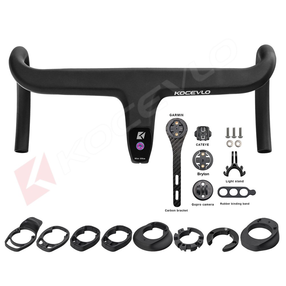 400/420/440mm Full Carbon Fiber Integrated Handlebar Road Bike Drop Bar 28.6mm