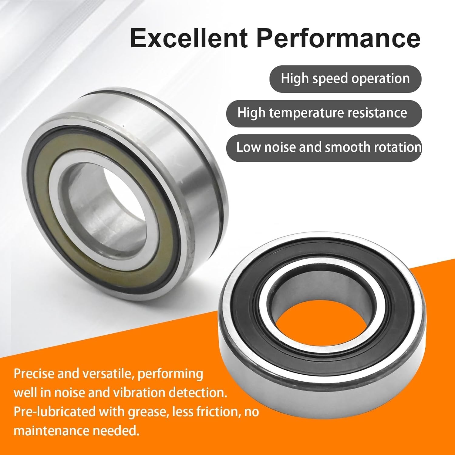 2 Pack Wheel Bearing Kit with ABS Sealed, Replacement for Harley FLHT, FLHX,
