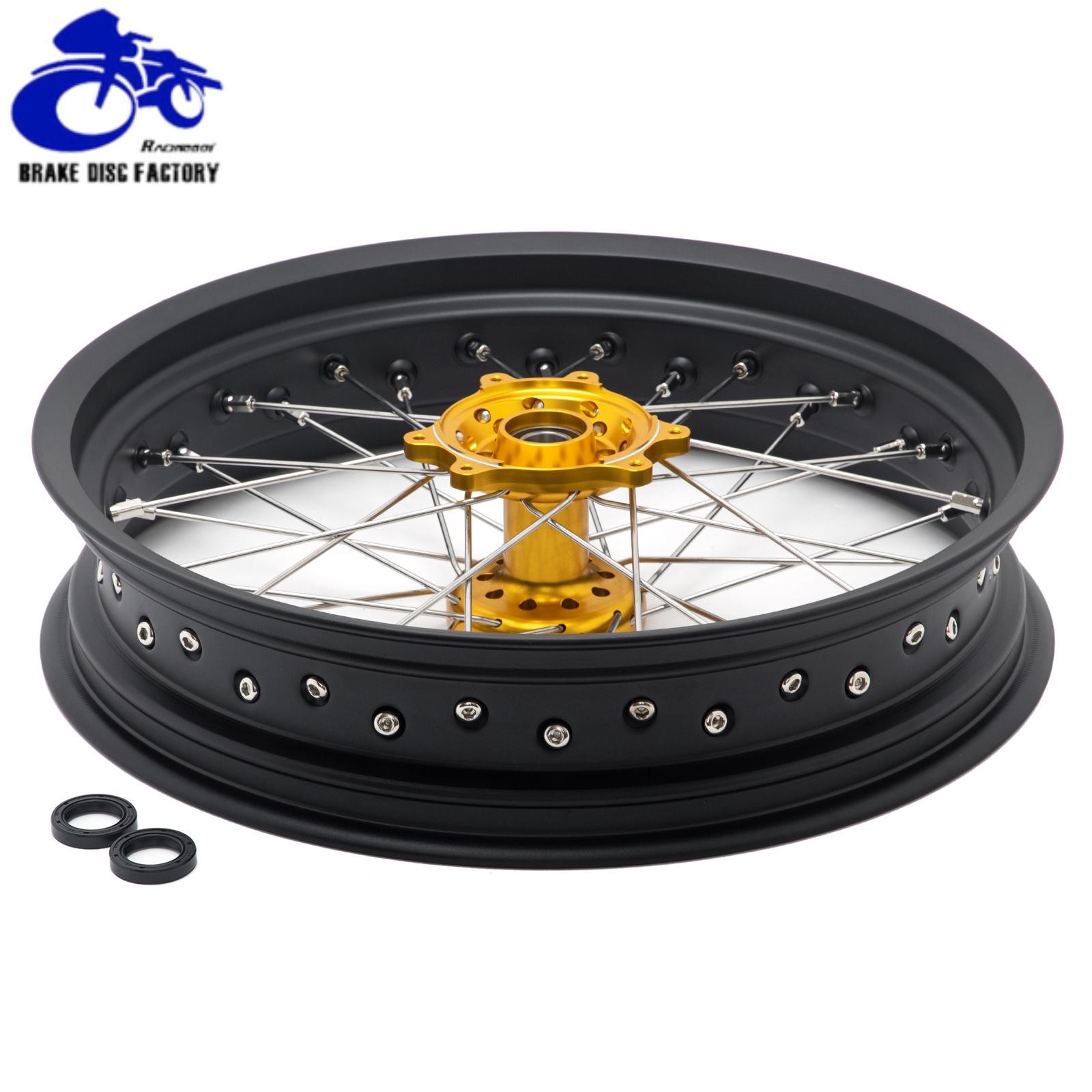 17*3.5/17*4.25 Spoked Wheel Gold Hub Set For SURRON UB Ultra Bee Supermoto eBike