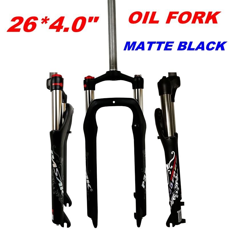 Fat Bike Fork 26×4.0 Coil Sprung Hydraulic 1 1/8″ Dropout 135mm Quick Release9mm