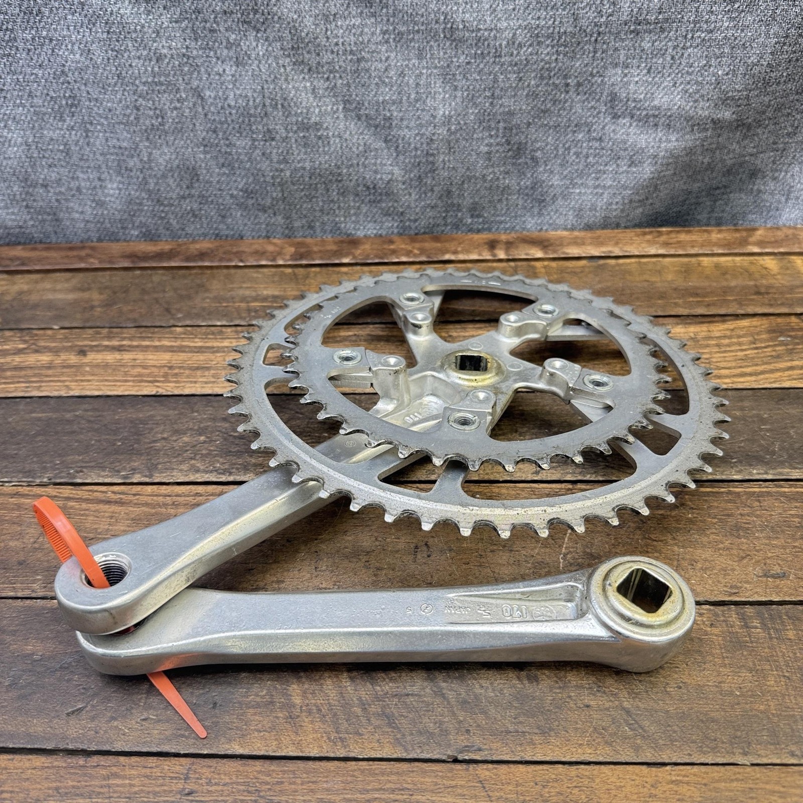 Vintage Sakae CR Crank Set Turbine Double 170 Mm 52 40t Silver Japan 1980s OG