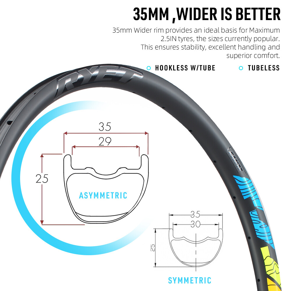29 in Carbon MTB Rims 25mm Height 28H Clincher Tubeless Mountain Bike Wheel Rims