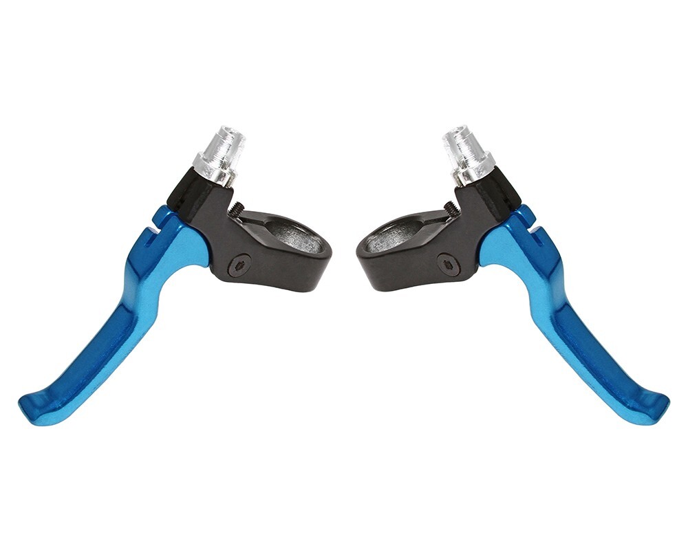 ALTA Bicycle 4 Finger Alloy 408 Bike Brake Lever Set Black/Blue 22.2mm Clamp