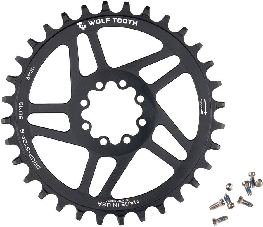 Wolf Tooth Direct Mount Chainring – 36t, SRAM Direct Mount, Drop-Stop B, For SRA