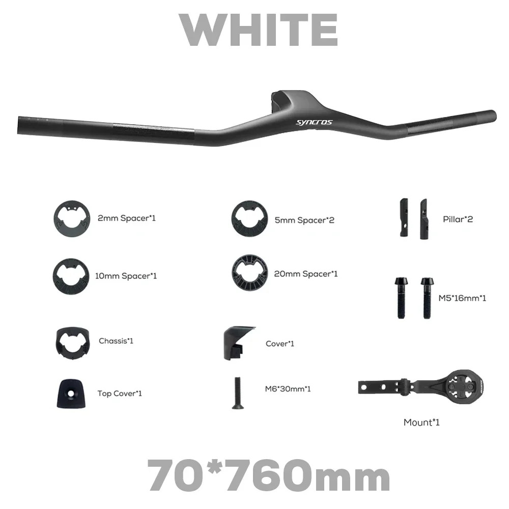 740mm -40° Full Carbon Fiber Integrated MTB Handlebar Black Matte with Mount