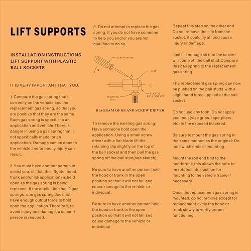 2pcs 17.93 in Rear Back LIFTGATE Lift Support Sport Utility 4-Door Replacement