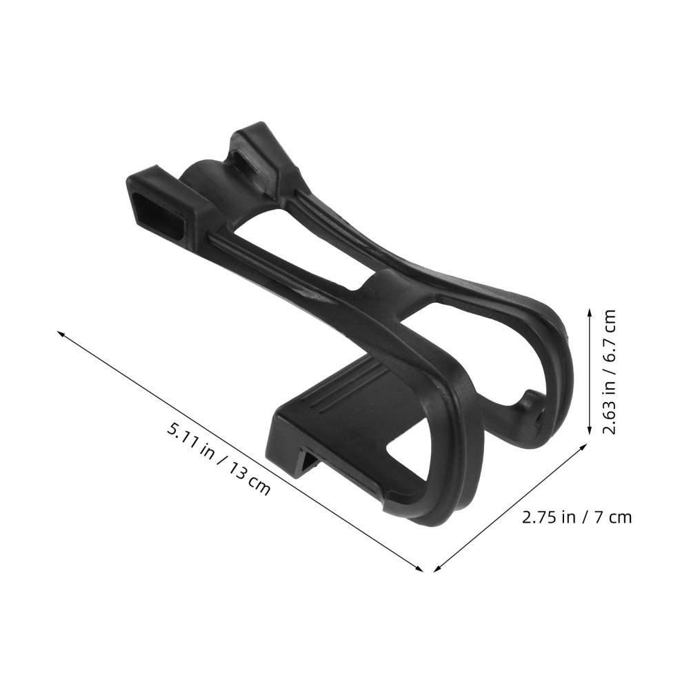2Pcs Durable Reusable Pedal Toe Clips for Cycling Black Non Slip Plastic