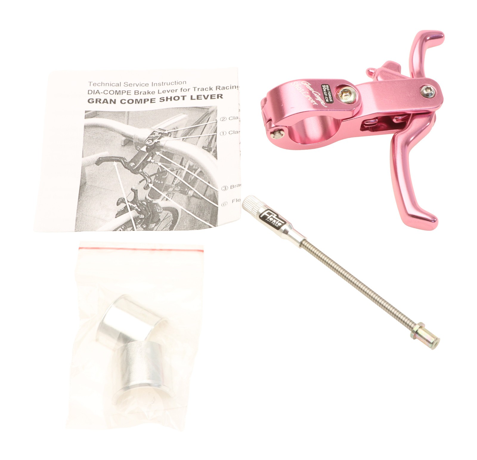 Dia-Compe Gran Compe Shot Lever 25.4mm & 22.2mm Clamp Pink Dual Pull NEW NOS