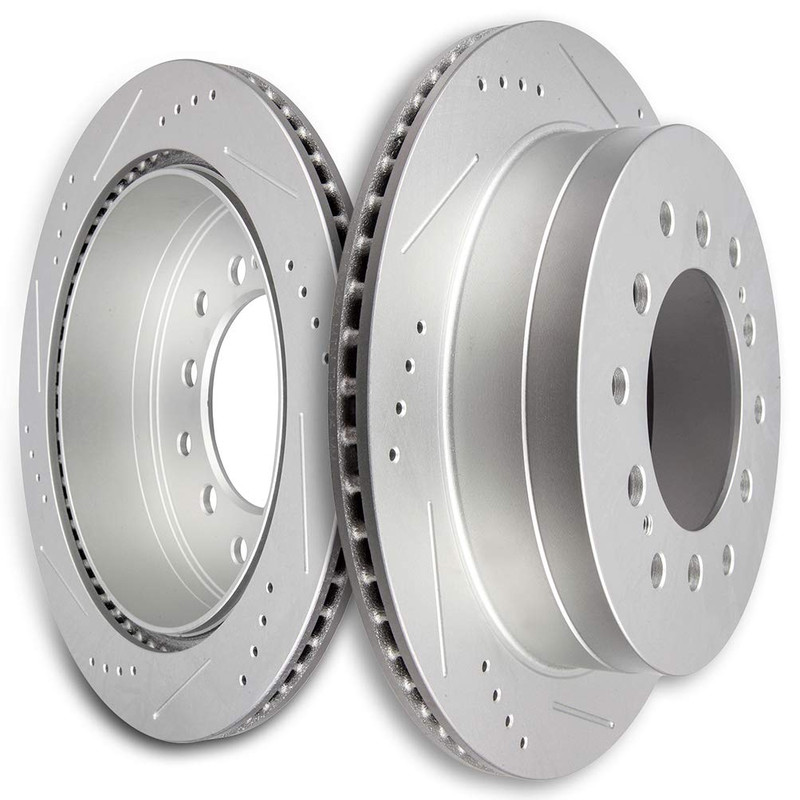 Scitoo Rear Brake Rotors 2Pcs Drilled Slotted Brakes Kit Fit For 2003-2009 For