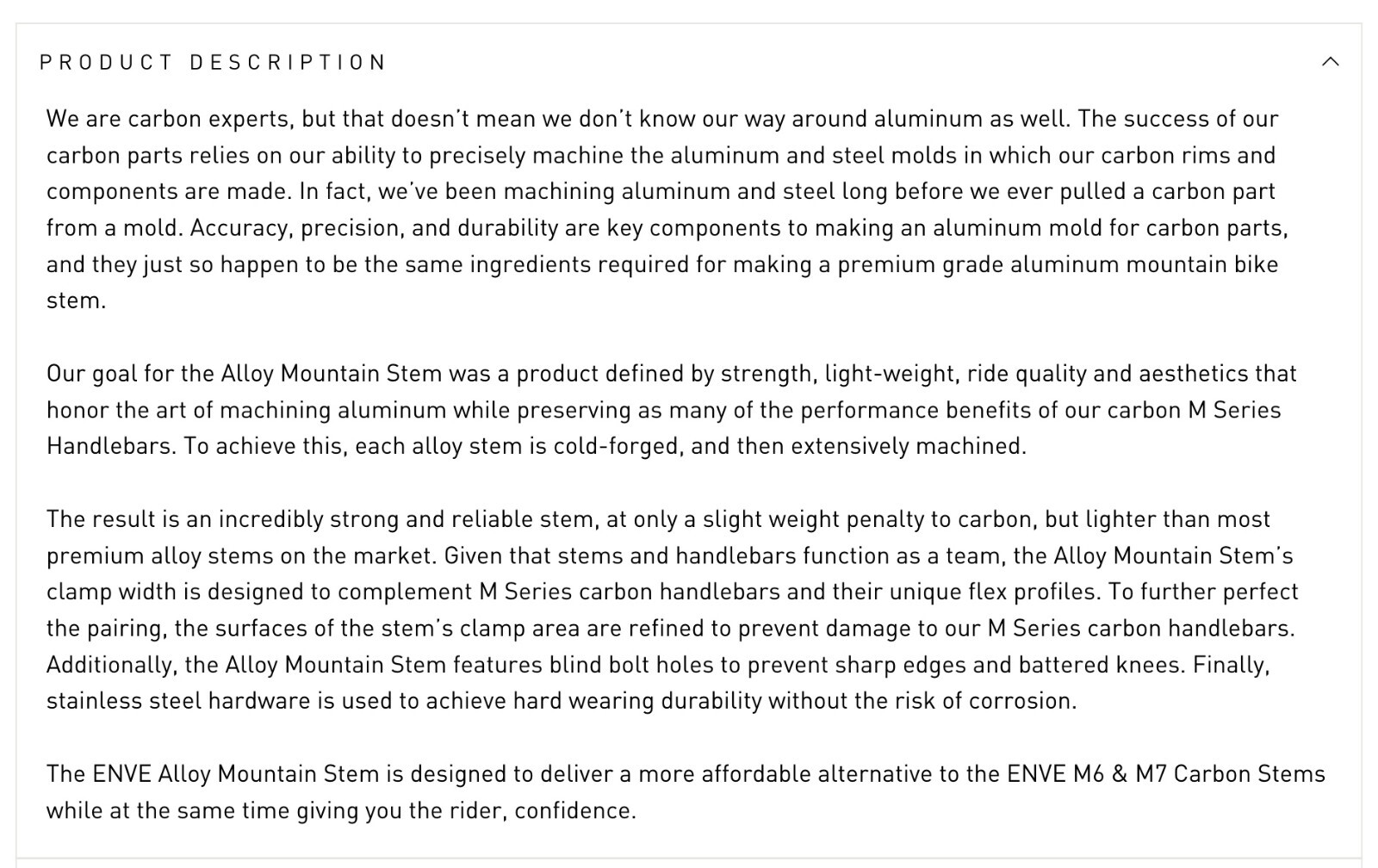 ENVE Alloy Mountain Stem, 31.8 clamp dia., 65mm length, +/-0 deg
