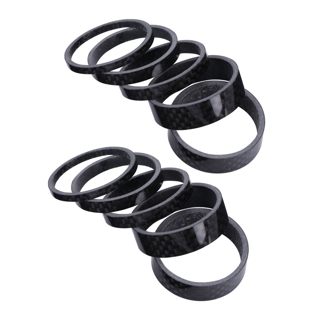 100 Pcs Bicycle Carbon Fiber Bike Headset Spacers Stem For Mountain And Road