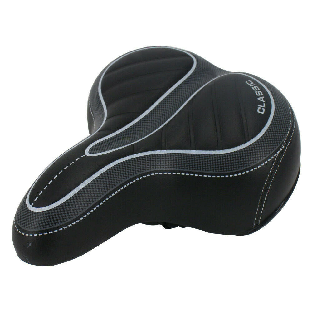 Bike Comfort Wide Big Bum Bicycle Gel Cushion Extra Soft Sporty Saddle Seat Pad