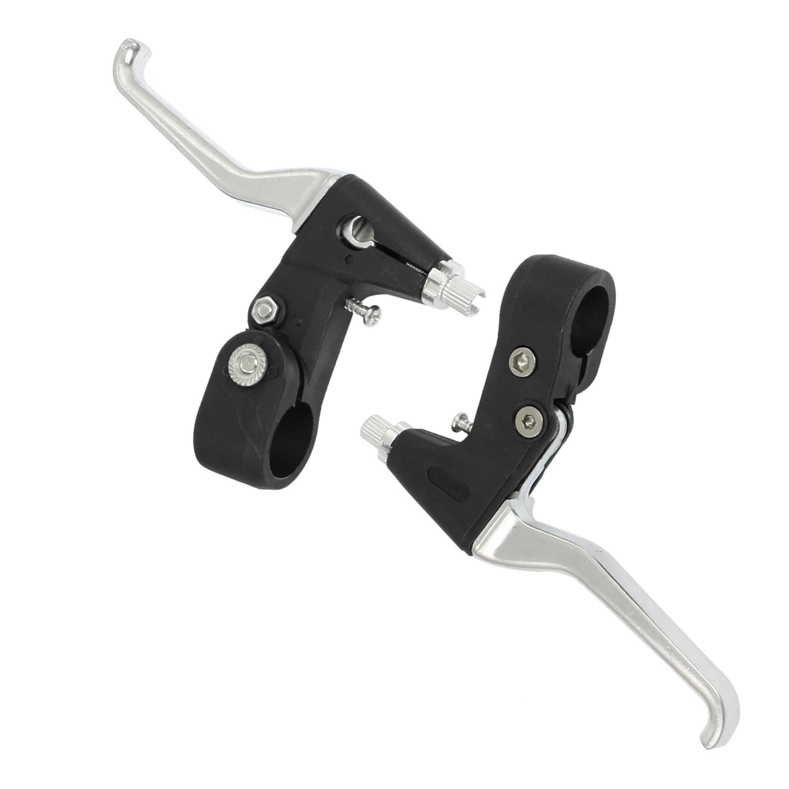 1 Pair Universal 22mm Black Silver Tone Handle Hand Brake Lever for Bike Bicycle