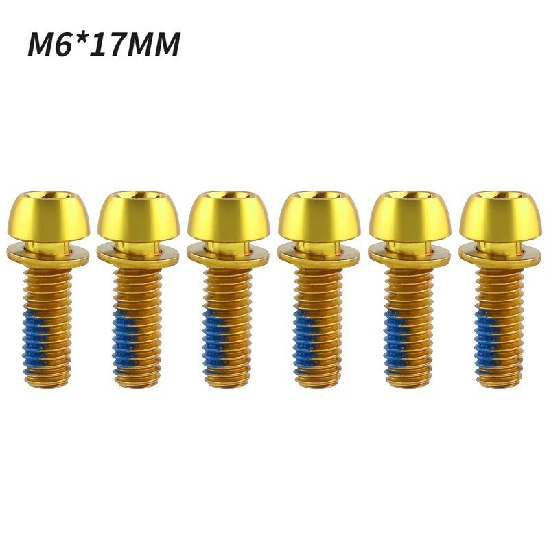 MUQZI 6Pcs M6x17mm Bike Disc Brake Caliper Bolts MTB Stem Crank Screw Set