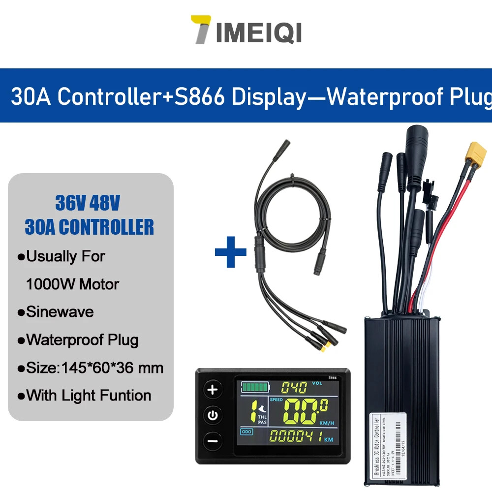 Ebike Three-Mode Sine Wave Controller 36V 48V 17/26/30/40A with LCD Display