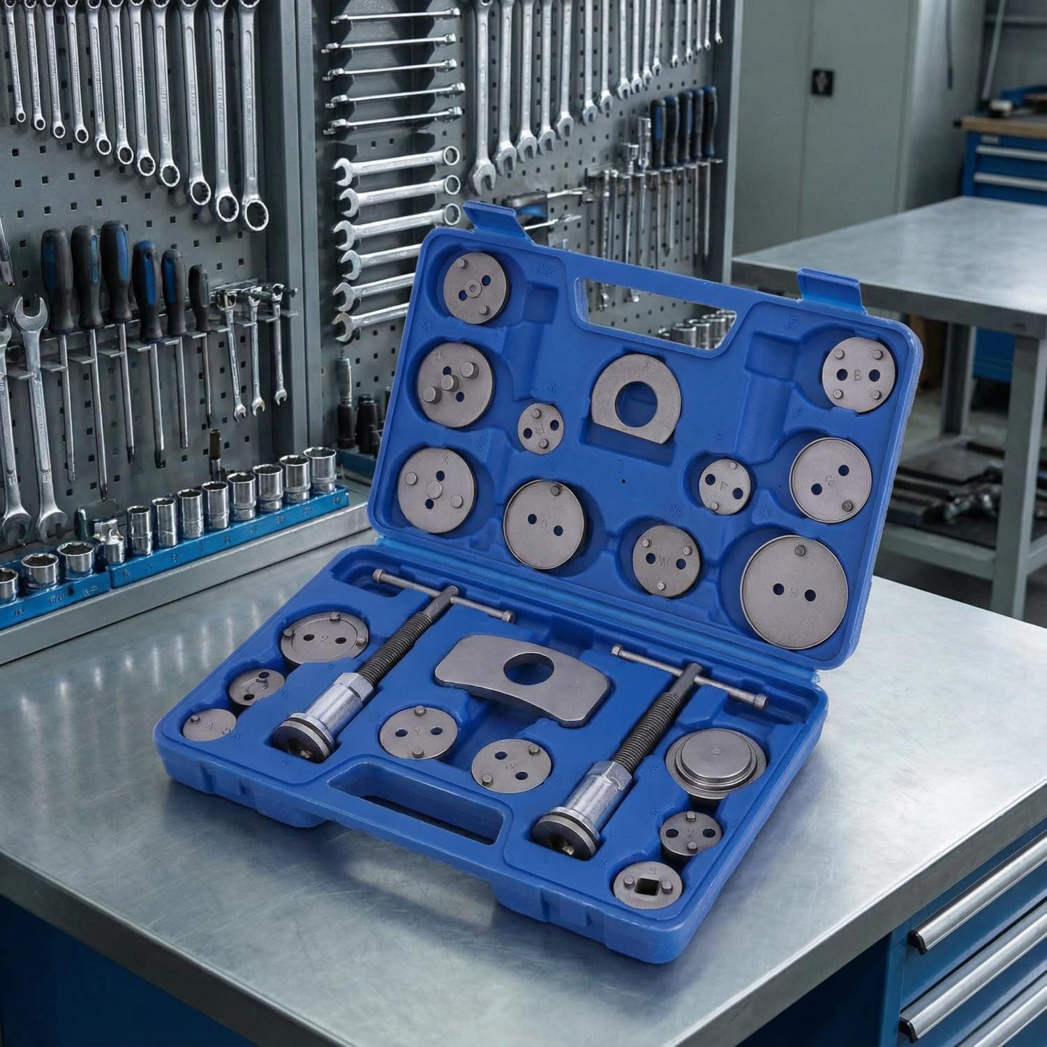 24pc Heavy Duty Brake Caliper Compression Tool Kit Brake Piston Compressor