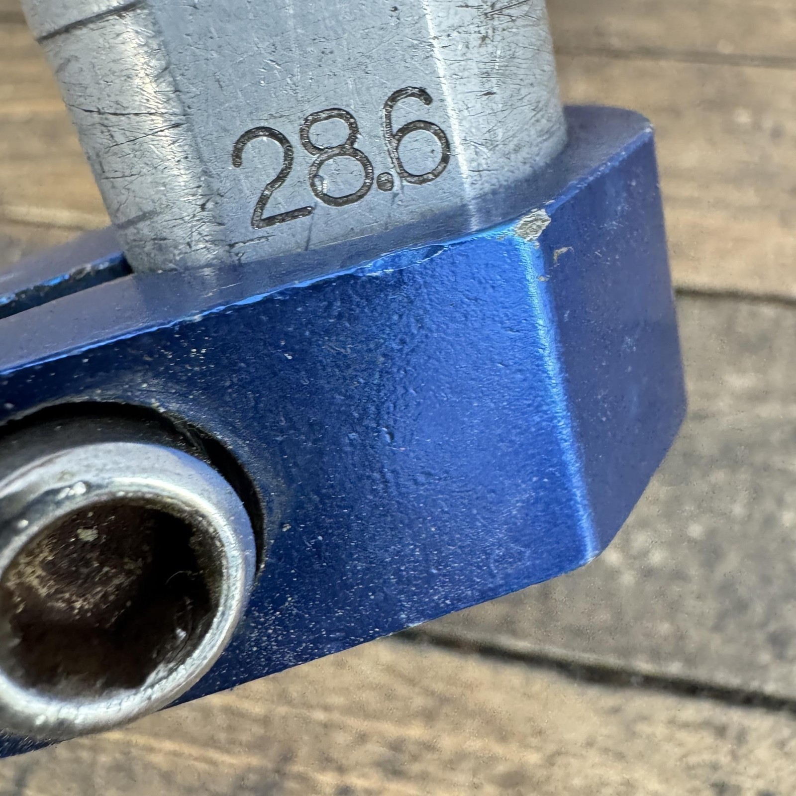 Old Schoo BMX Seatpost Clamp 28.6mm Blue Alloy Bolt-Only BMX Bike Part