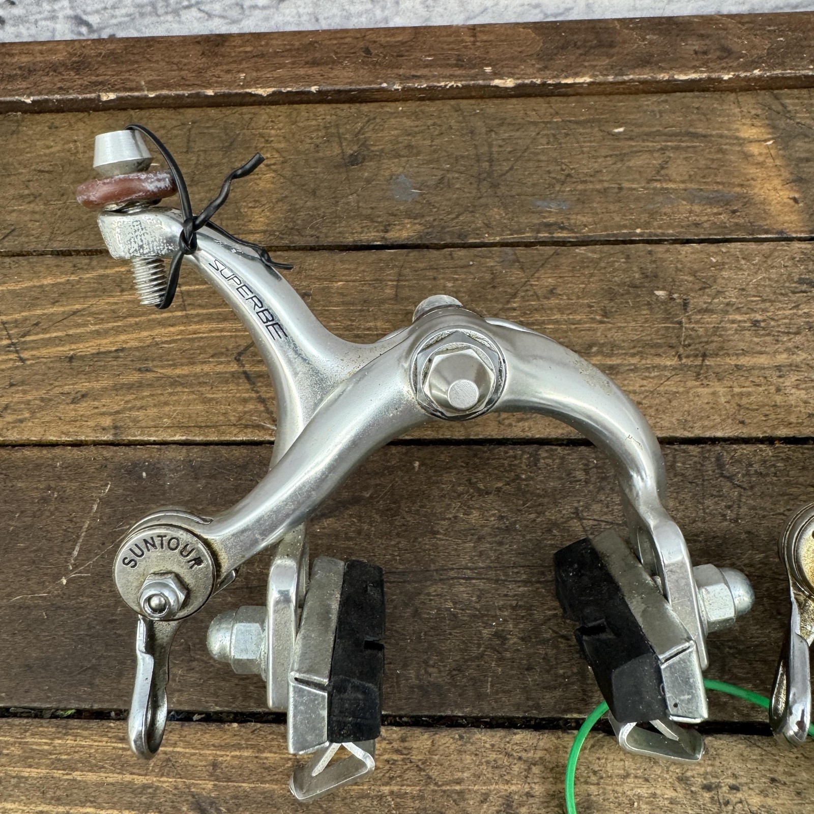 Vintage Suntour Superbe Caliper Brakes Set Silver Nut Road Bike Side Pull Japan
