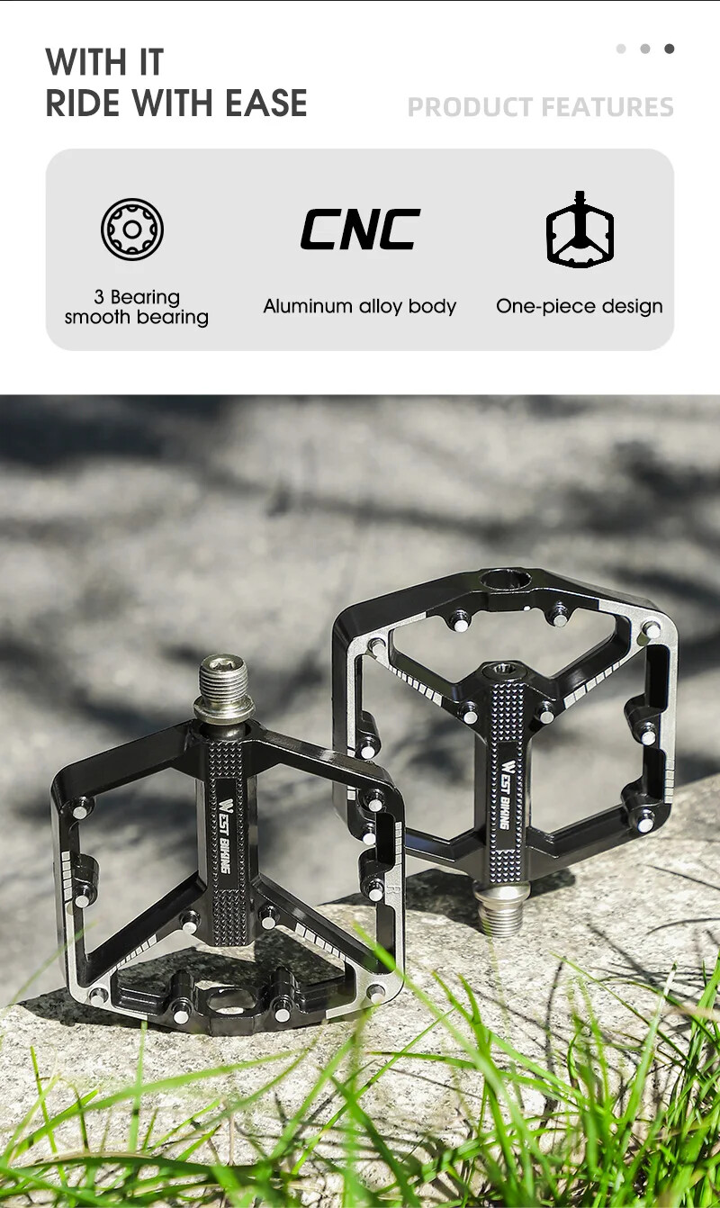 Bicycle Pedal DU/ 3 Bearing Sealed Mountain Road Bike Widened Pedals Anti-slip