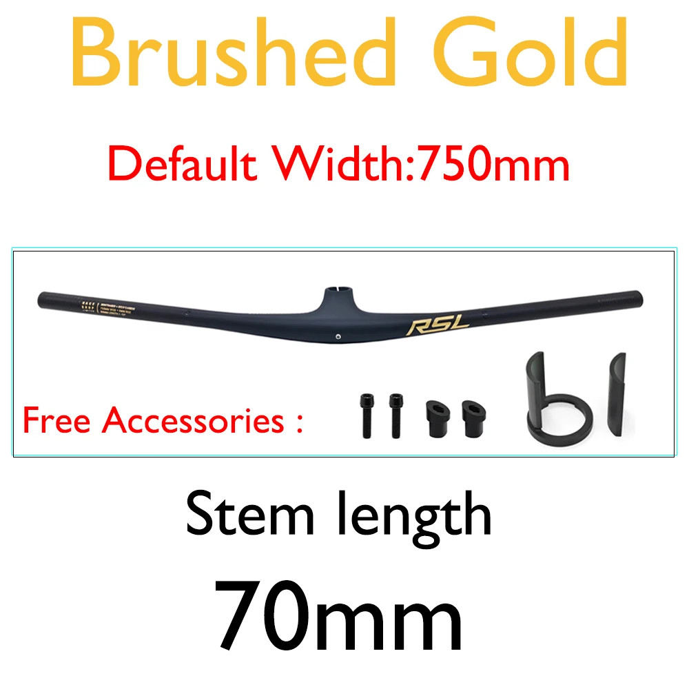 13 ° Integrated Carbon Handlebar 70mm 80mm 90mm x 750mm Mountain Handlebar Stem