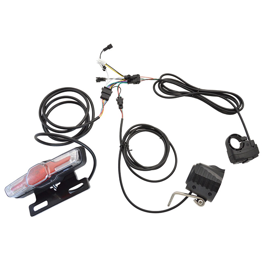 4-in-1 eBike LED Light Kit with Horn Turn Signals 24V-48V Waterproof Universal