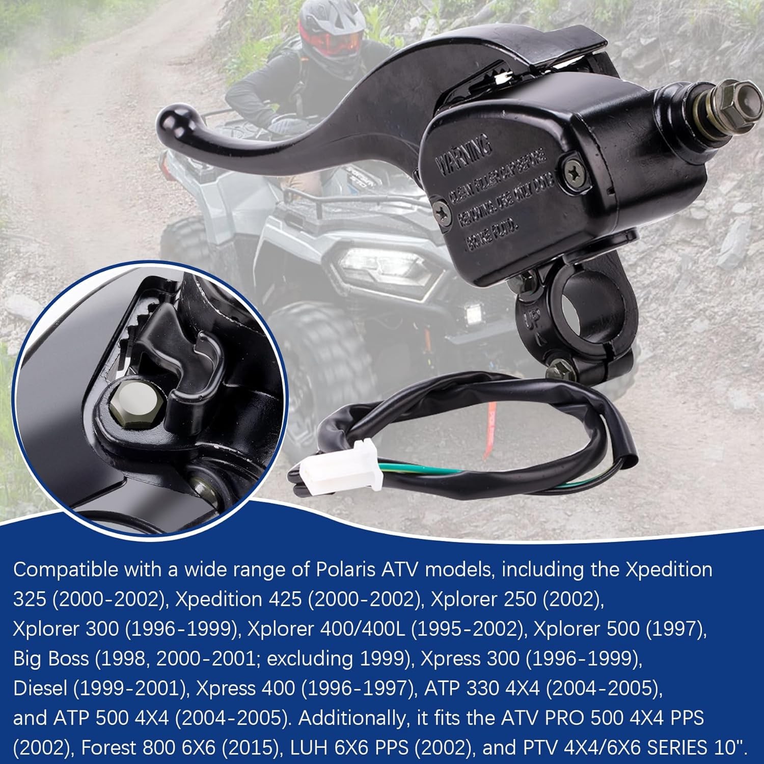 Left Front Brake Master Cylinder Compatible with Polaris Sportsman 335 400 450 5