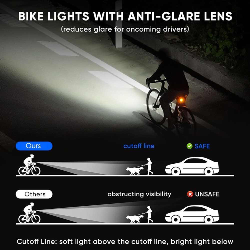 Bicycle Headlight 1100LM Yellow/White Dual Beam with Wireless Remote Control