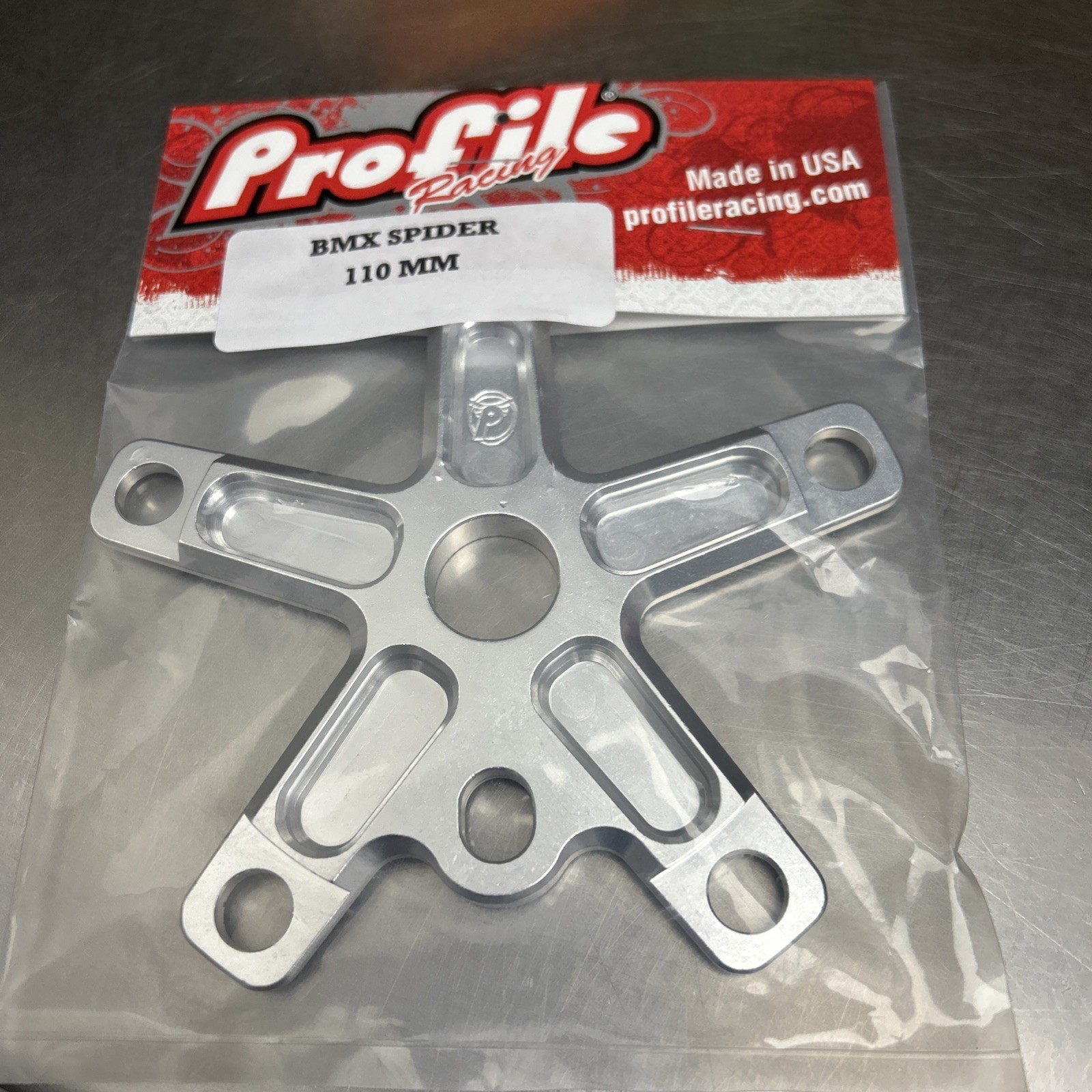 Profile Racing Spider Bolt on Single Chainring 5 BOLT 19mm Silver 110mm