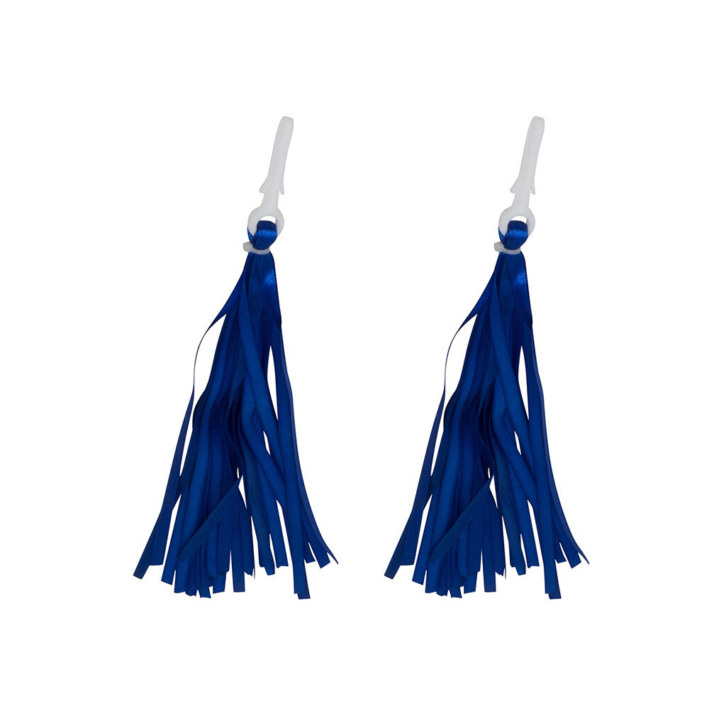 Bicycle Bike Ribbon Tassel Streamers Pom Pom for Cruisers Grips Dark Blue