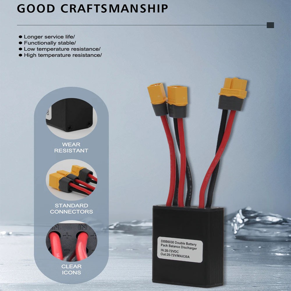 E-bike Dual Battery Discharge Converter Balanced Discharge Connection Adapter