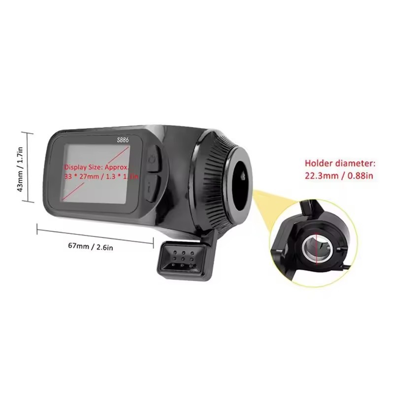 24V/36V/48V S886 Ebike LCD Display Panel Thumb Throttle For Electric Bicycle SDE