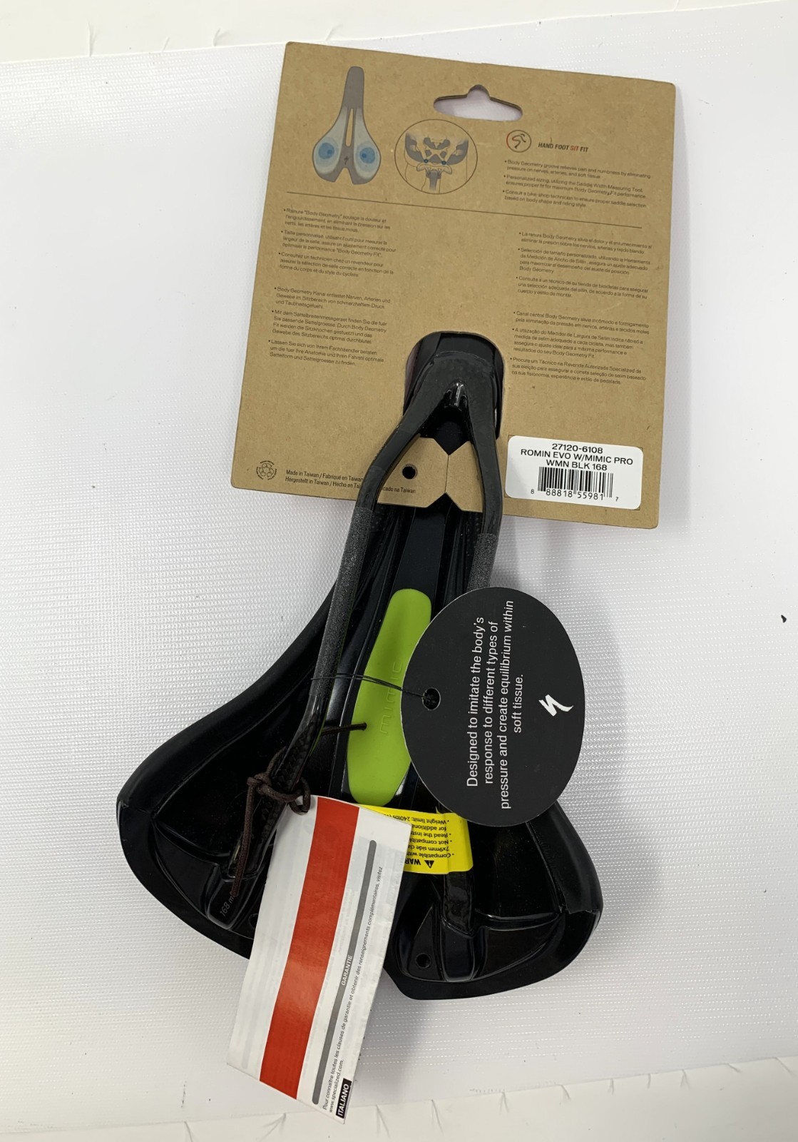 Specialized Women’s Romin Evo Mimic Pro 168mm Carbon Rail Saddle – New