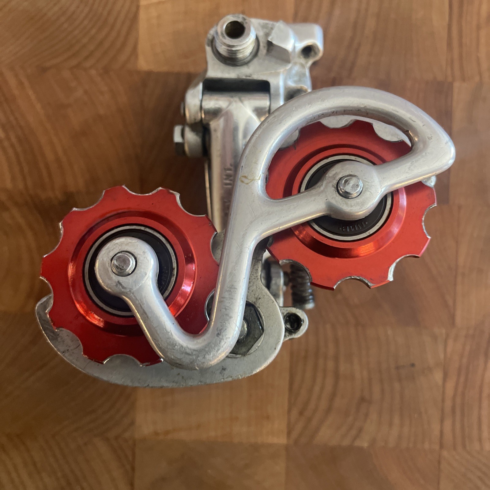 Vintage CAMPAGNOLO NUOVO RECORD Rear Derailleur • Patent-73 • Bullseye Pulleys.