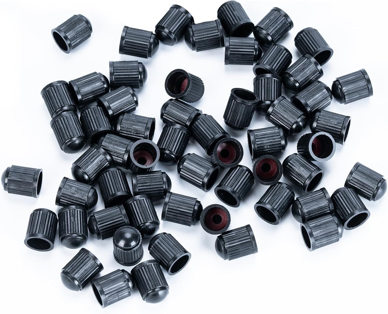 Tire Valve Caps Universal Fit Black 60 PCS Dustproof For Car Truck SUV Motorcycl