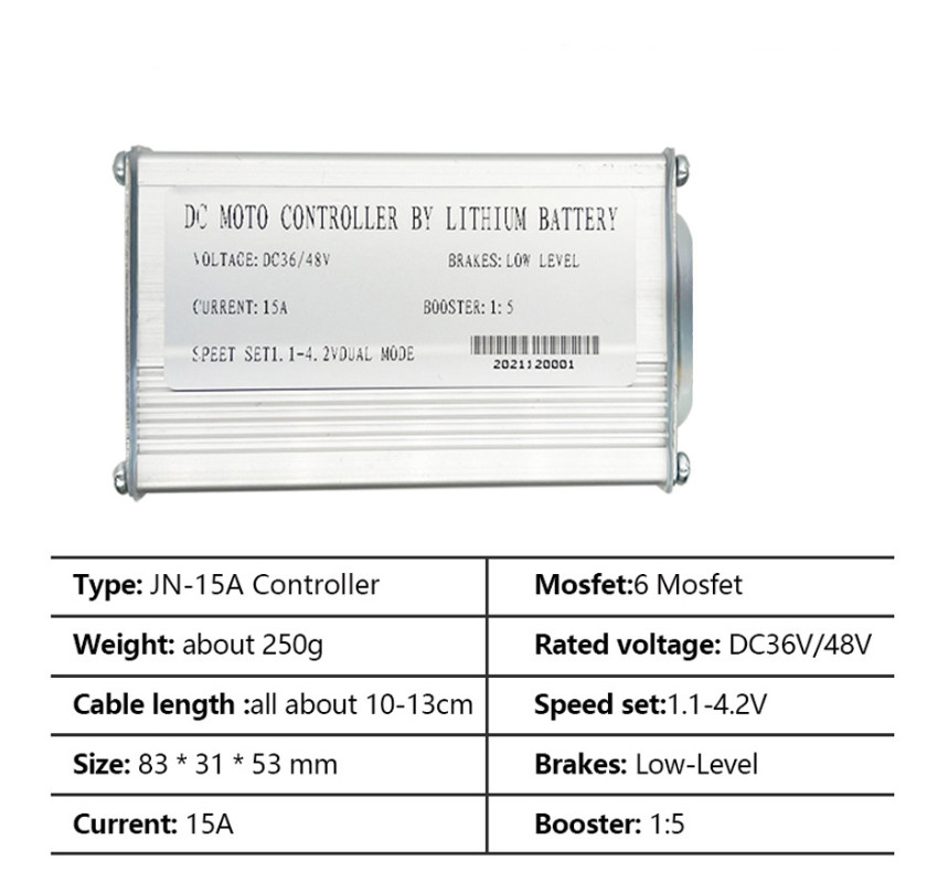 E-bike 36V 48V 6 FET 15A 250W Brushless Motor JN Controller For Electric Bicyc.