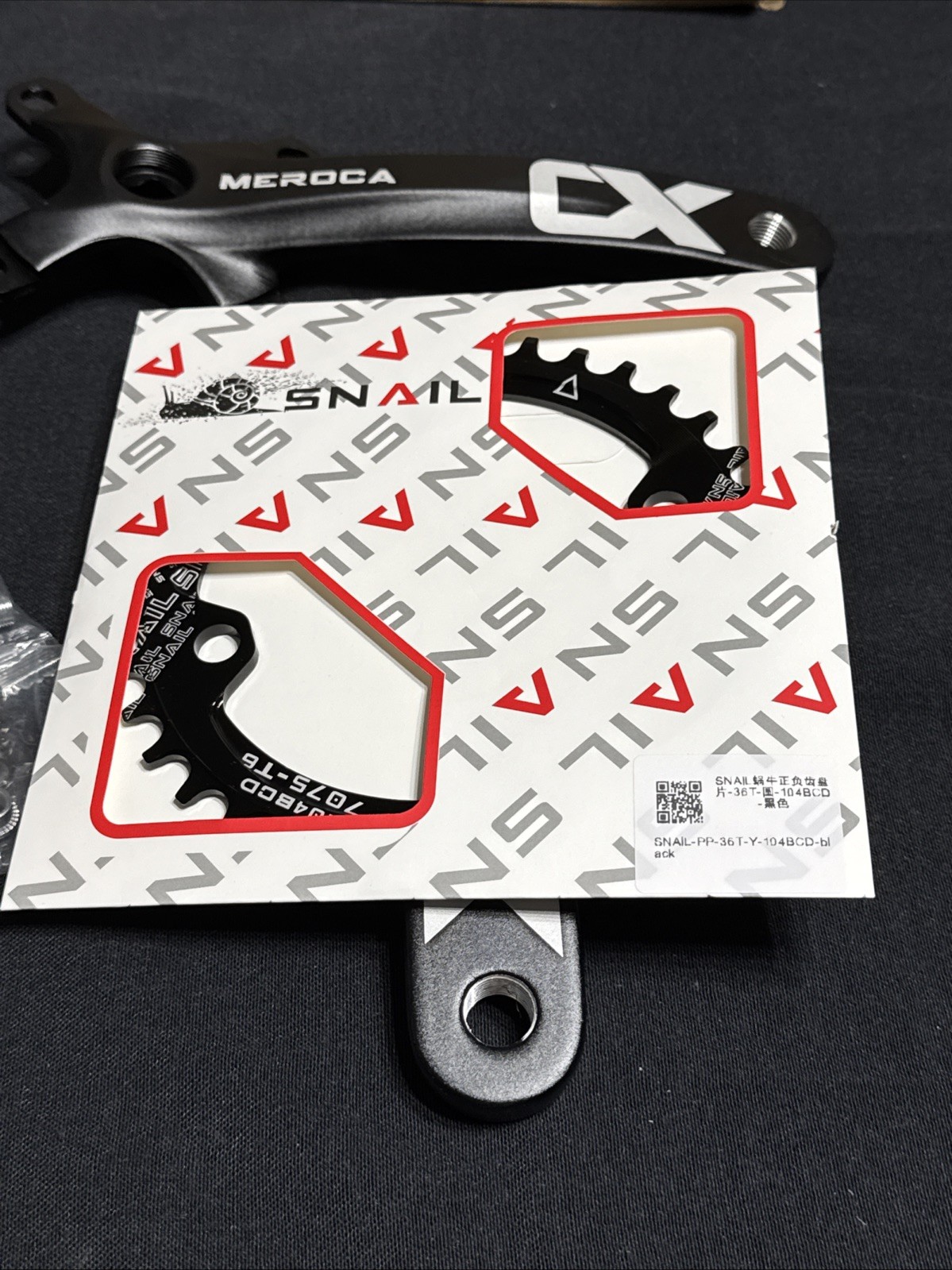 MEROCA Square Taper Crankset SNAIL 36T PP Y 104BCD 7075 T6 Bike 36 Tooth